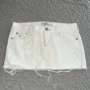 White denim micro mini skirt